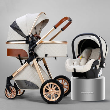 New 3 IN 1 Baby Stroller With Car Seat Option. Multi-functional, High Landscape, Foldable, Reclinable & Light Weight
